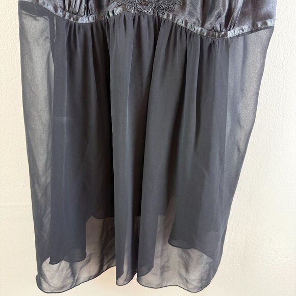 Vintage Y2K Babydoll Tank Top V Neck Fairy Sheer Lace Whimsigoth Linea Donatella - Picture 3 of 10